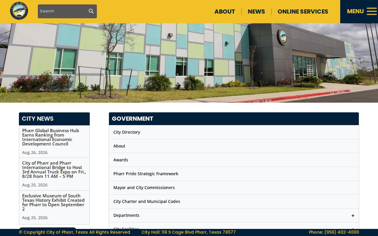 Pharr residents directory City of Pharr online services