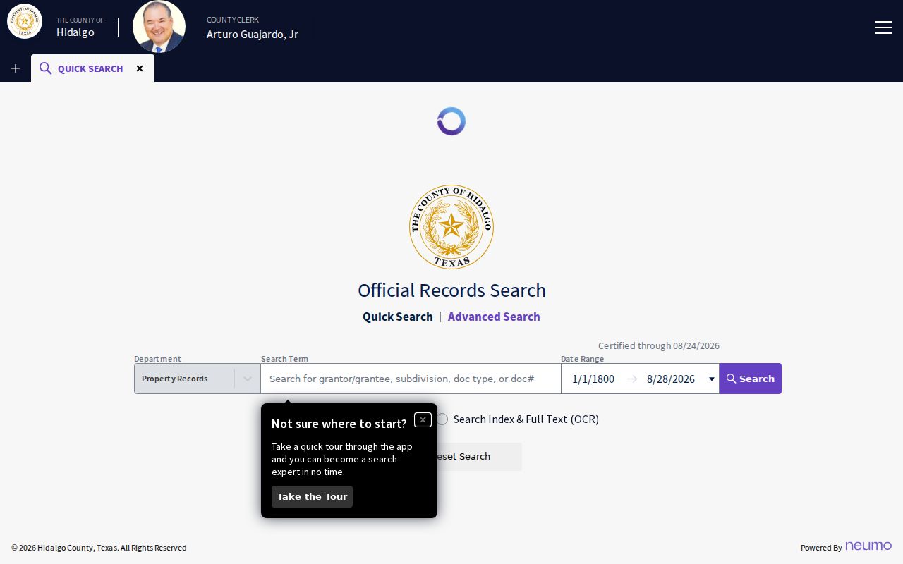 Pharr residents directory Hidalgo County Clerk search controls