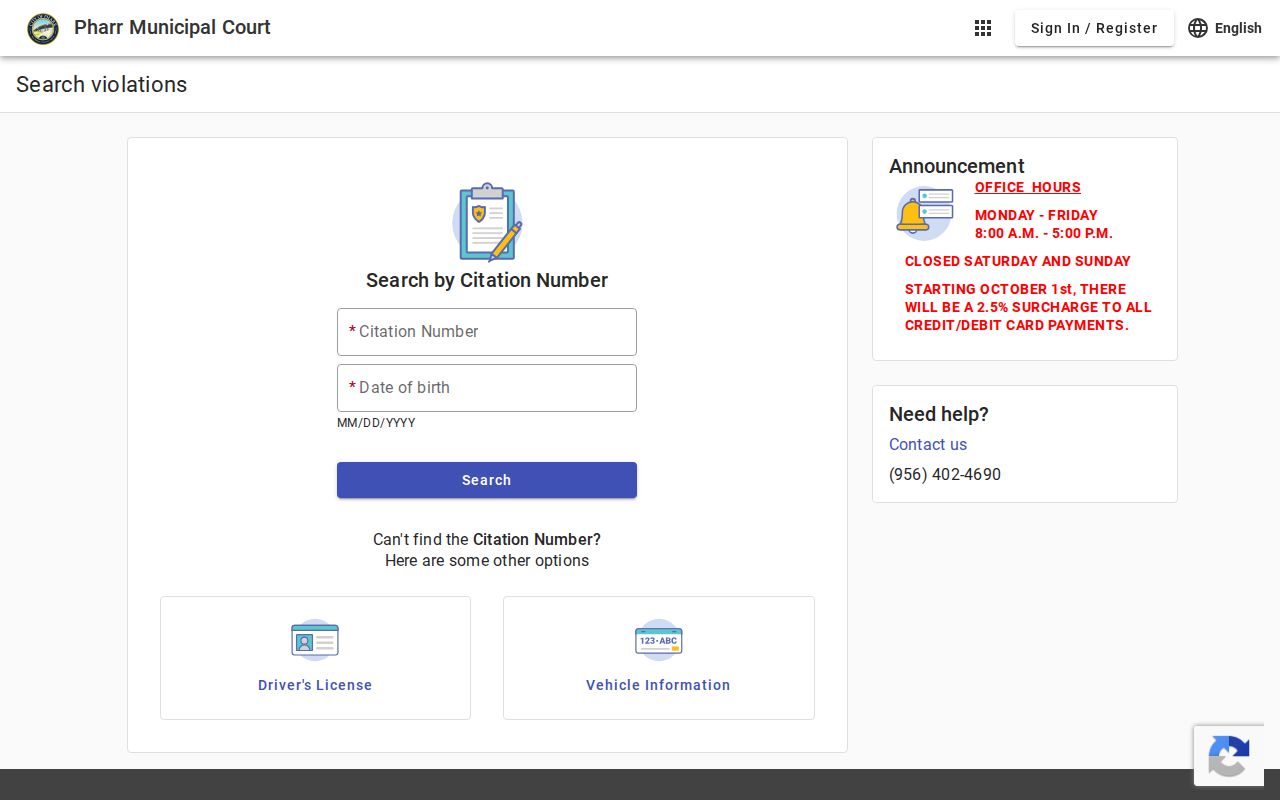 Pharr resident lookup municipal court search modes